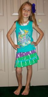 Girls Sz 4 5 6 6X 7 8 Disneys Tinkerbell Skirt Shirt Set Outfit Cute