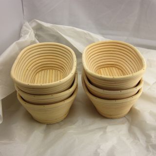 New 6pcs 8 Oval Cane Brotform Bread Proofing Proving Basket Banneton
