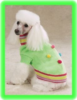  Dog Sweater Standard Poodle w Pom Poms Spaniel Doberman Dog Coat