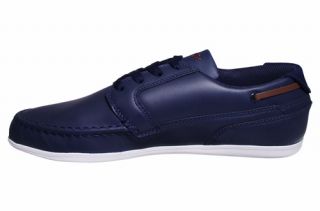 Lacoste Mens Shoes Dreyfus EO Dark Blue Brown Leather 7 24SPM12122L8