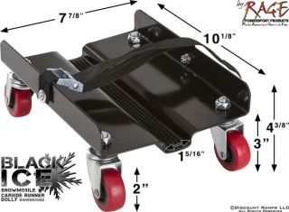  ICE 3 PC DELUXE SNOWMOBILE SHOP DOLLIES + CASTER DOLLY STRAPS SNO 1503