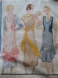 Vtg McCall Sewing Pattern Apron with Flounce Applique 248 1930S