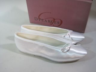 Dyeables Ballet Slippers 9 5 Wedding Prom Shoes White
