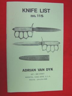 Adrian Van Dyk Knife List Fairbairn Knuckle Bowie SF Nichols EK SOG