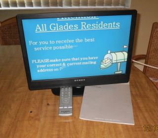 Dynex DX LCD19 09 19 720P HD LCD Television Used