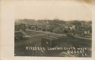 Dysart Iowa IA 1908 Real Photo Vintage Postcard Birds Eye Town View