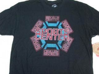 ESPN Sports Center Sportique Vintage Retro Tee Tshirt Mens Black