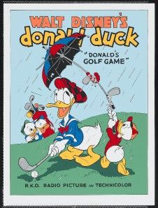 donald s golf game disney fine art serigraph 1980 s nm