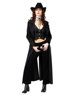  Cowgirl Western Sheriff Black Dress Up Adult Halloween Costume