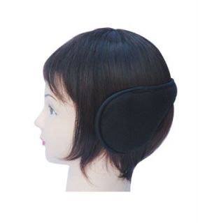 Black Wraparound Back Head Earmuffs Ear Muffs Warmers One Size Plush