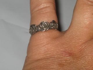 Vintage Antique Sterling Silver Rose Ring 925 Texas Witch Estate