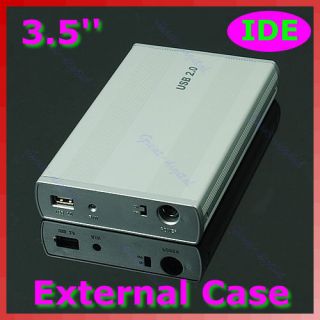  USB 2 0 IDE HDD Hard Disk Drive Enclosure External Case Silver