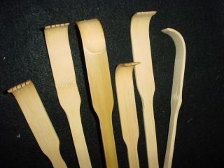 Lot 6 Wooden Bamboo Back Scratchers 18 Works Great