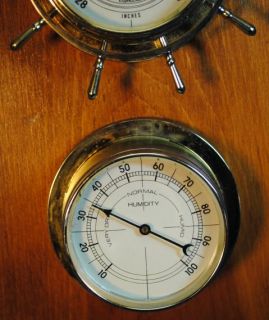 Vintage Wall Mount Thermometer Barometer Humidity Gauge