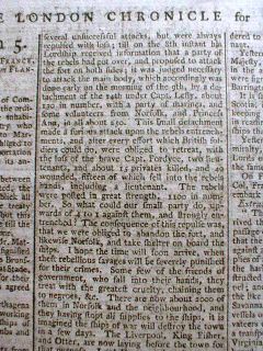  War Newspaper British Forces Burn Norfok Virginia Gov Dunmore