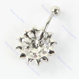 1pcs Double Color Crystal Navel Belly Button Barbell Rhinestone Body