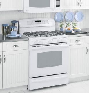 GE Profile White Gas Double Oven Convection Range PGB928TEMWW Out of