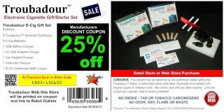   Can Get Your ELECTRONIC CIGARETTE KIT with this 25 OFF E CIG COUPON