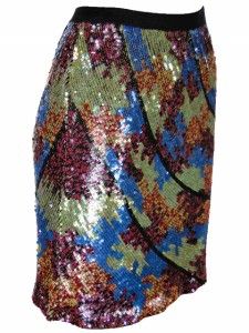 Barron Duquette Womens Anya Sequin Party Mini Skirt Misses 8 Multi