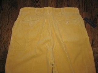 Ralph Lauren Mens Yellow Corduroy Prospect Pants 35 30