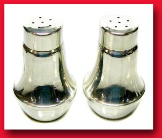 Duchin Creations Sterling Silver 925 Salt Pepper Shakers Glass Inserts