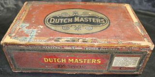 Antique Dutch Masters Wood Cigar Box Claro Special 10 Cent Size