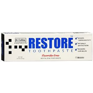 Dr. Collins Restore Toothpaste, 4 Ounce Oz (115 g) FLUORIDE FREE