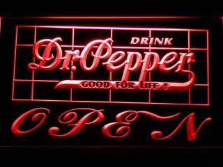 076 R Dr Pepper Drink Open Bar Neon Light Sign