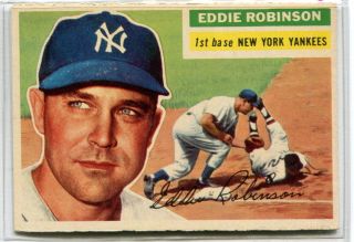 1956 Topps Baseball 302 Eddie Robinson New York Yankees EX MT