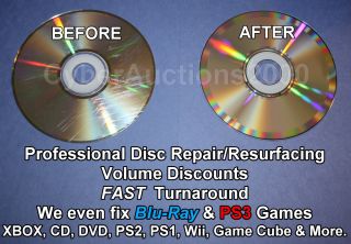  Scratch Removal Cleaning Resurfacing CD DVD Xbox Blu Ray PS