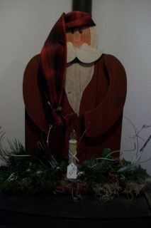 Wood Pattern Med Primitive Santa by A Painters Pastime