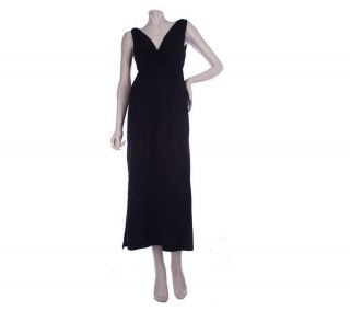 Stan Herman Paisley Pointelle Jersey Maxi Dress V Neck 3X Black NWT
