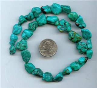 Real Turquoise Loose Nugget Beads Craft or Jewelery 16 inch Strand Lot