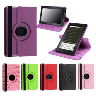 Color for Kindle Fire 360 Degree Leather Case Cover Charger P