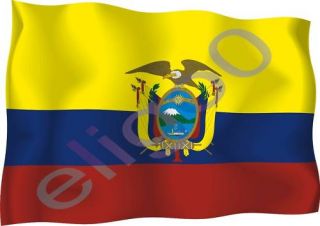  1x Ecuador Sticker Waving Flag Bumper Decal