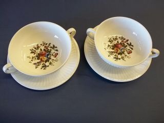 Wedgwood Conway Edme English Two Handle Soup Bowls