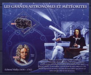 Edmond Halley and the meteorite Sikhote Alin on stamps ML2010