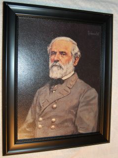 GENERAL ROBERT E LEE Framed Ready to Hang Civil War Art Military