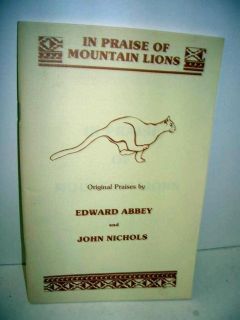 In Praise Mountain Lions Edward Abbey Nichols Signed