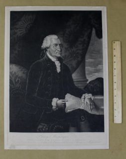  18thC Antique Mezzotint Engraving *George Washington* Edward Savage