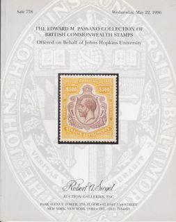 Edward M Passano Coll of British Commonwealth Stamps