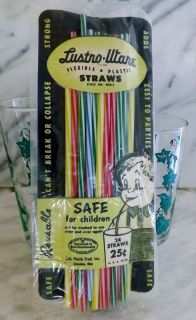 Vintage Drinking Straws Mint in Original Package of 24 1960s Retro Old