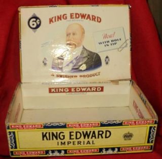 King Edward The Seventh VII Imperial Cigar Box 6 Cent Factory 15