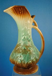 McCoy Rustic Line Pitcher Vase 9 Tall 1945 Good Cond