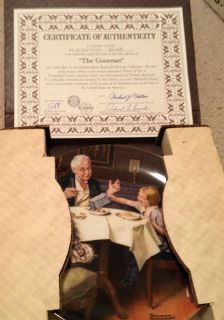 Edwin M Knowles The Gourmet  Norman Rockwell   Ltd ed Collector Plate