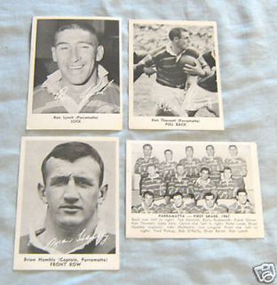 1967 Daily Mirror Rugby League Photo Cards Parramatta Eels