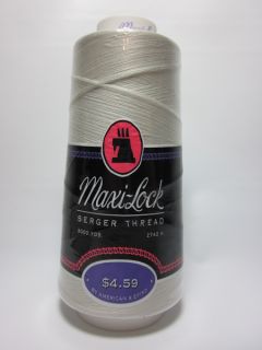Maxi Lock Polyester Serger Thread 3000 Yard Cone Solid Pearl 32601 New