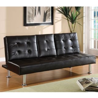 Modern Contemporary Leather Futon with Drop Down Tray