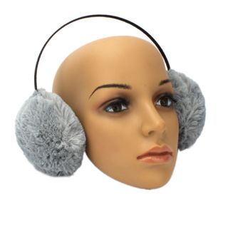 Earmuffs Fluffy Furry Earlap Ear Warmer Headband Grey