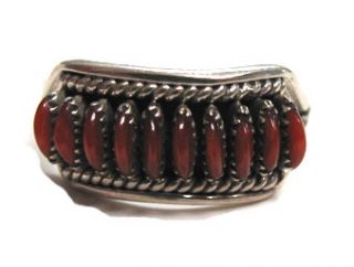 Edith Tsabetsaye Coral Needlepoint Ring Collectors